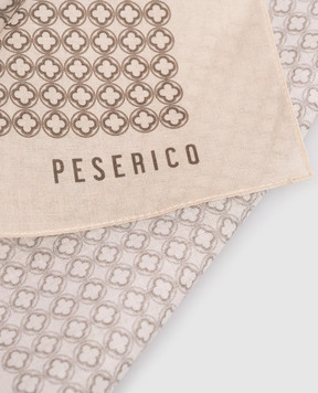 Peserico Бежевый платок-паше в принт R71022C0CC803