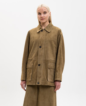 ARMA Замшева куртка MEAVE кольору хакі 005L26104702