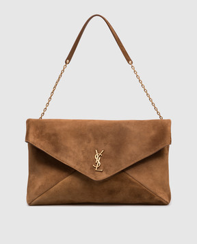 Saint Laurent Замшевая коричневая сумка CASSANDRE 8558021U80W