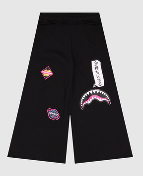 Sprayground Дитячі чорні спортивні штани Shark in Japan SPY1552GBLK