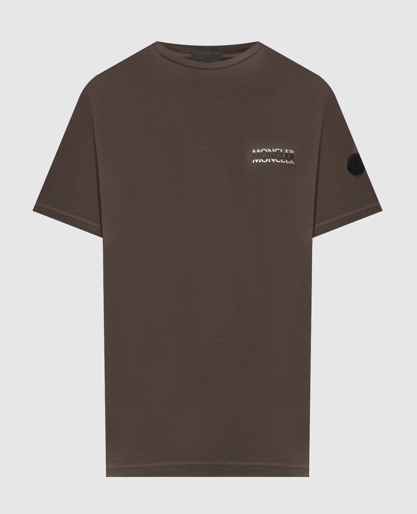Коричневая футболка с принтом логотипа