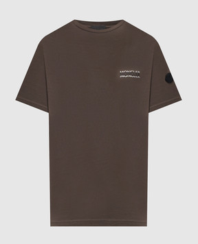 Moncler Коричневая футболка с принтом логотипа L10918C0000789AYW