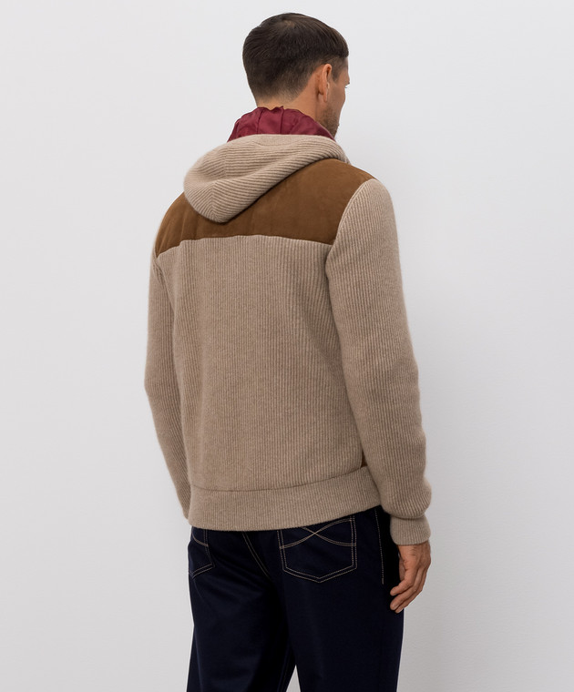 Brunello Cucinelli Коричневая комбинированная куртка MPCLF2053 изображение 4
