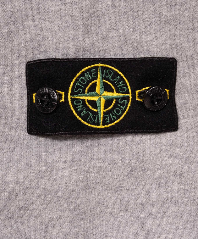 Stone Island Детский свитшот серого цвета с патчем логотипа L2S166100002S0M2014 изображение 3