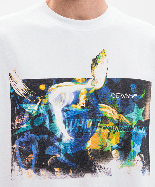 Off-White Белая футболка Caravaggio 44MAA120S26J00C изображение 5