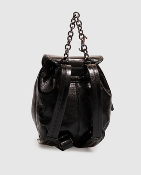 Off-White Черный кожаный глянцевый рюкзак Dumbo OWWNB07F26LT01