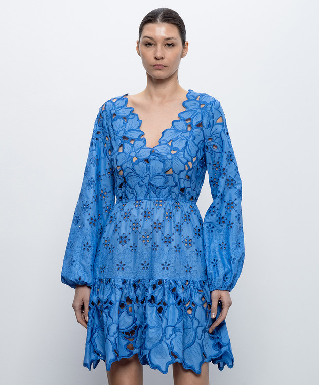 Ermanno Scervino Life Синя сукня з вишивкою б D484Q607QYD зображення 3