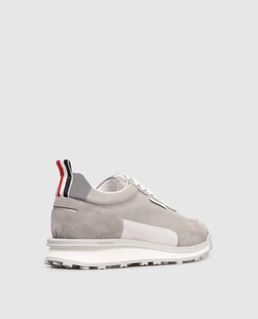 Thom Browne Серые комбинированные кроссовки с логотипом MFD271B05584