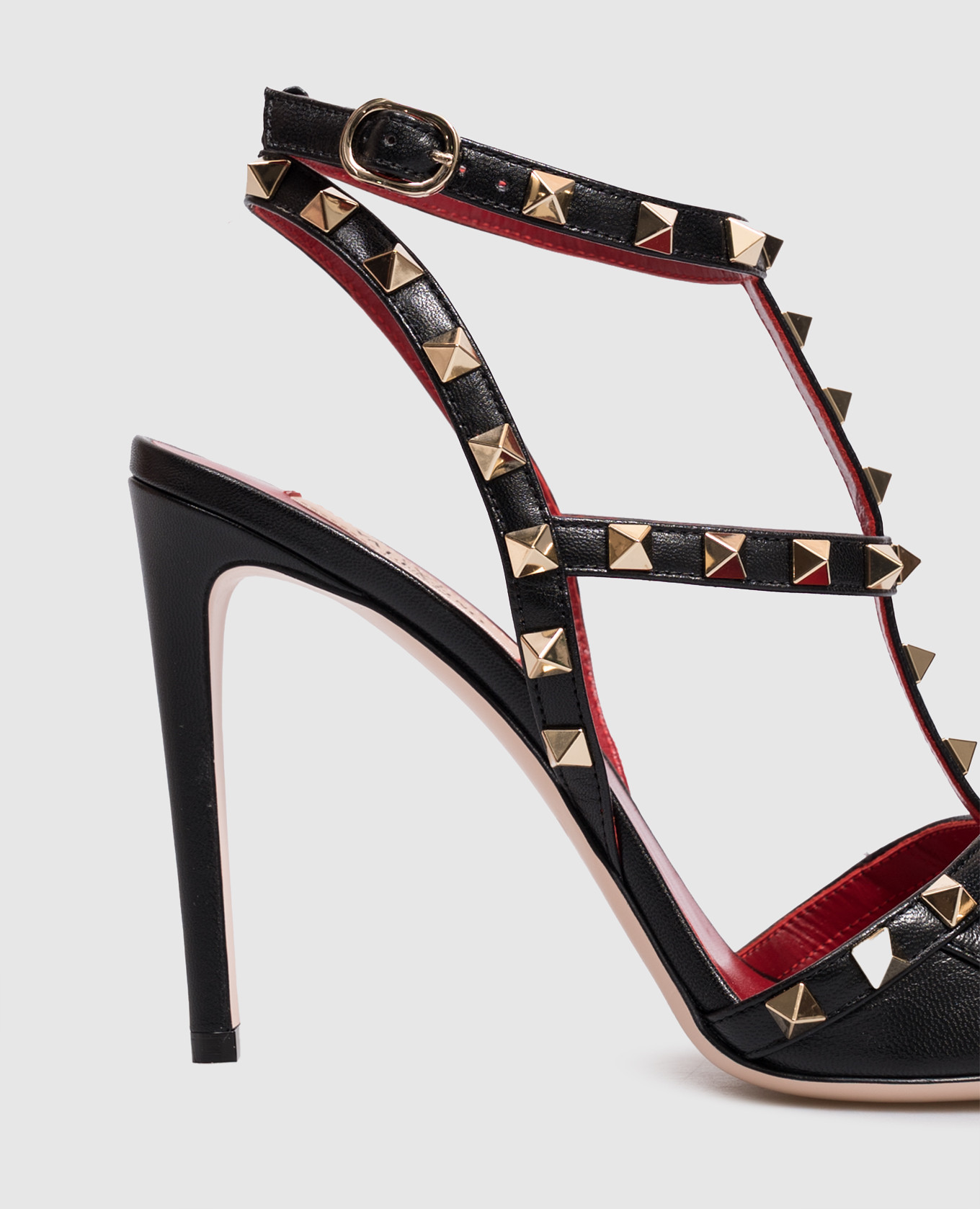 Valentino Черные кожаные босоножки Rockstud 9W2S0PV4WZD изображение 6