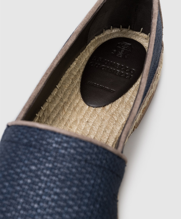 Brunello Cucinelli Синие эспадрильи с принтом эмблемы MZUAIJQ726 изображение 5