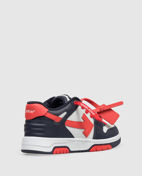 Off-White Детские синие кожаные кроссовки Out Of Office OBIA011S26LEA001