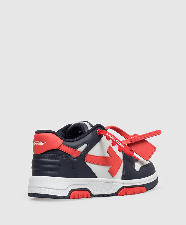 Off-White Детские синие кожаные кроссовки Out Of Office OBIA011S26LEA001 изображение 3