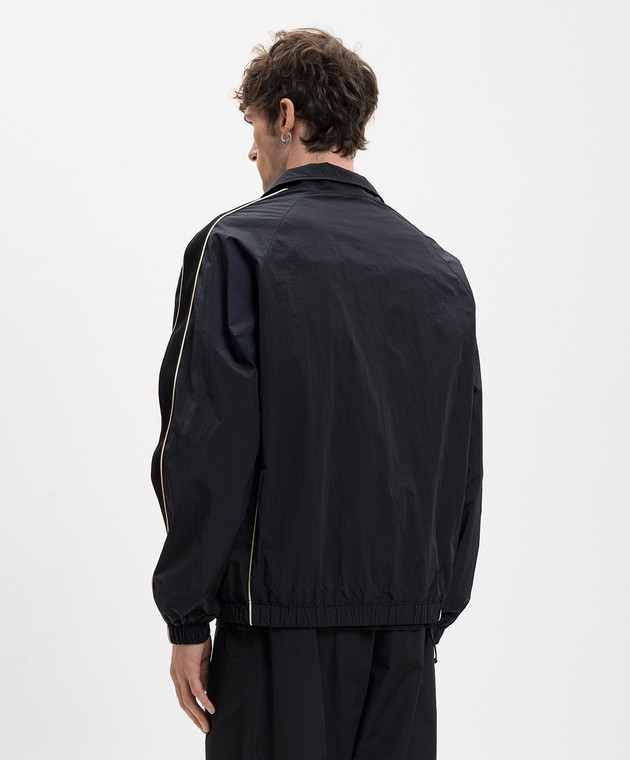 Palm Angels Чорна вітровка з принтом логотипа PMEB02GS26FAB001 зображення 4