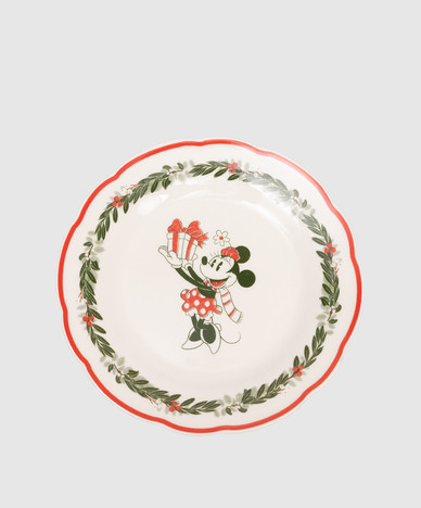 Белая обеденная керамическая тарелка Minnie Mouse