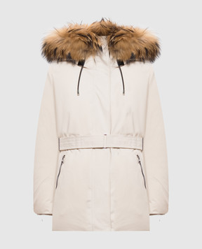 Mackage Бежева пухова куртка Jeni з хутром єнота JENIFZ