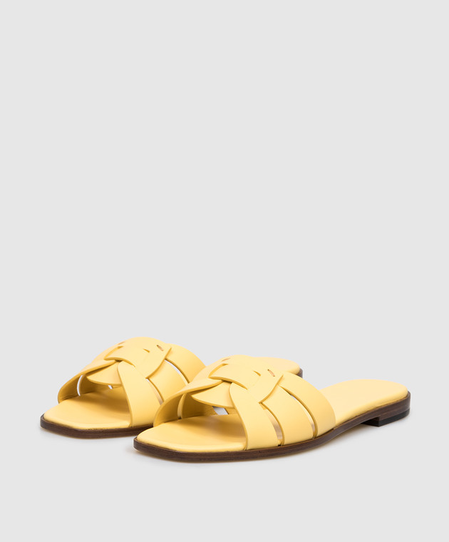 Doucal's Жовті шкіряні шльопанці DD8696DEGNUF073 зображення 2