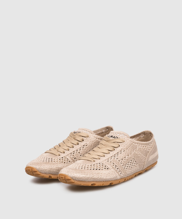 Balmain Бежеві кросівки Racer GN0VI770TCHR зображення 2