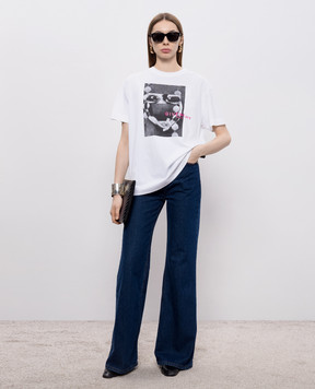 Givenchy Біла футболка з принтом BW70FMP7A3
