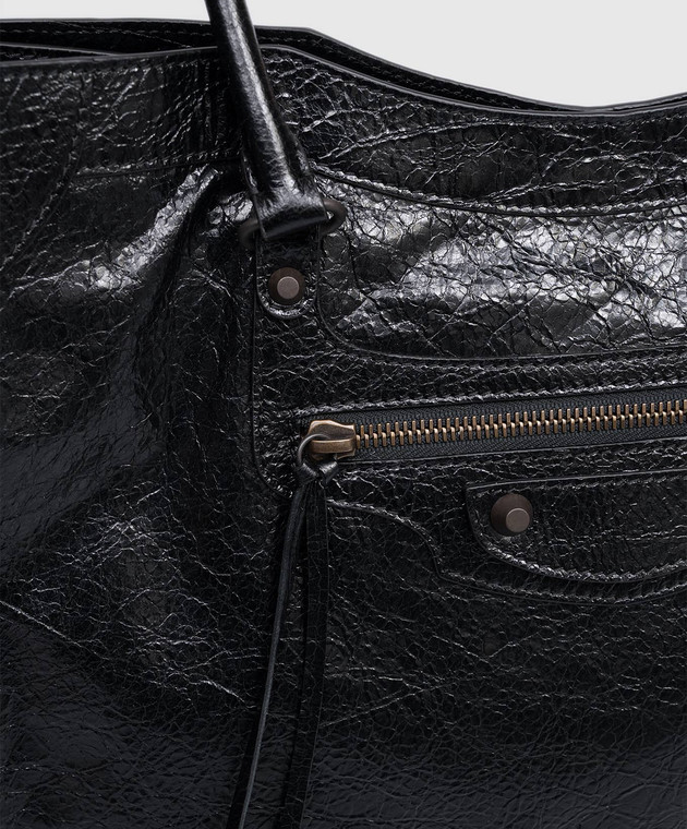 Balenciaga Чорна шкіряна сумка-тоут LE City 8518182ABEK зображення 4