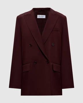 Max Mara Бордовый двубортный жакет FARAD из шерсти FARAD
