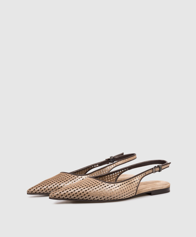 Brunello Cucinelli Коричневі замшеві слінгбеки MZDVC3179 зображення 2