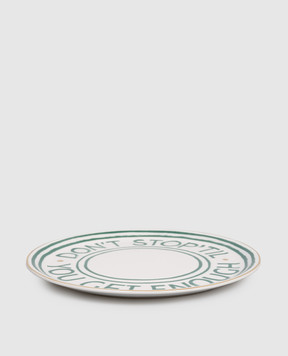 Bitossi Home Белая фарфоровая тарелка для пиццы Don't Stop LGP01004