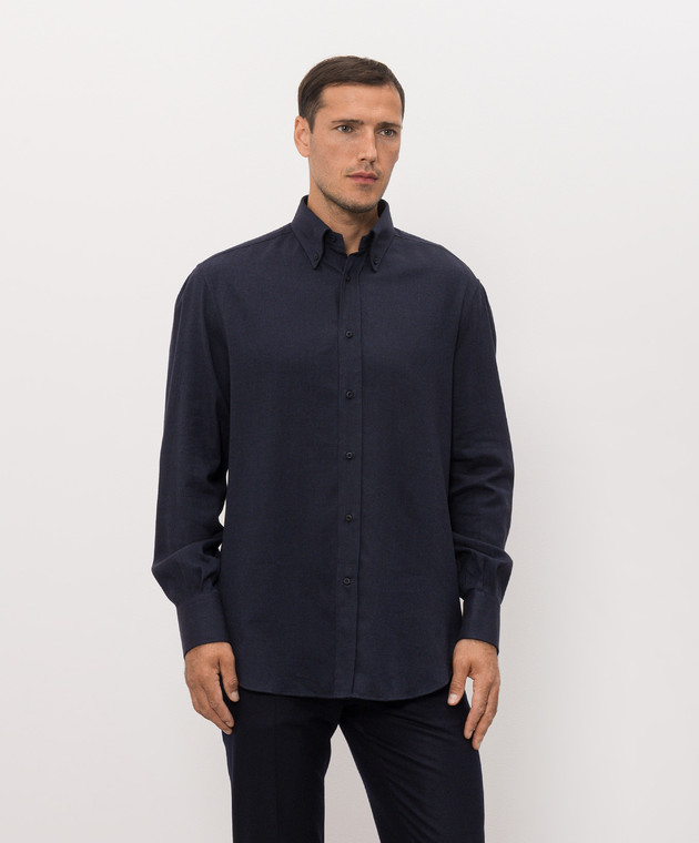 Brunello Cucinelli Синяя рубашка MY6370038 изображение 3
