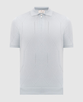 Enrico Mandelli Блакитне поло з геометричним візерунком 3K007A5645