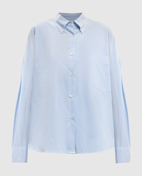 Solotre Голубая рубашка в полоску M1AB0042