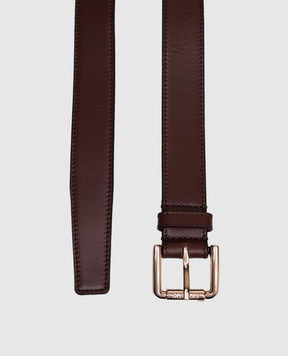 Max Mara Бордовий шкіряний ремінь з логотипом NEWBUCKLE35LONG