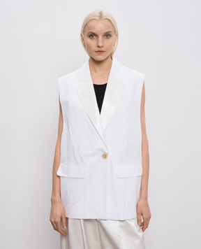 Brunello Cucinelli Білий жакет з льоном M0Y027229