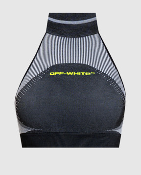 Off-White Чорний топ Race Arrow з візерунком логотипа OWVO05HF25KNI001