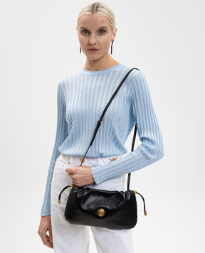 Versace Чорна шкіряна сука сумка-кісет з фактурною емблемою 10243201A17449