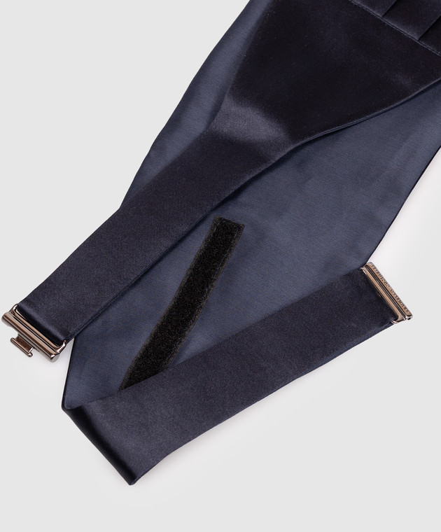 Brunello Cucinelli Синій камербанд із шовком MR813S007 зображення 3