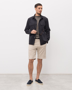 Canali Бежеві шорти з бавовною PT01636D95609