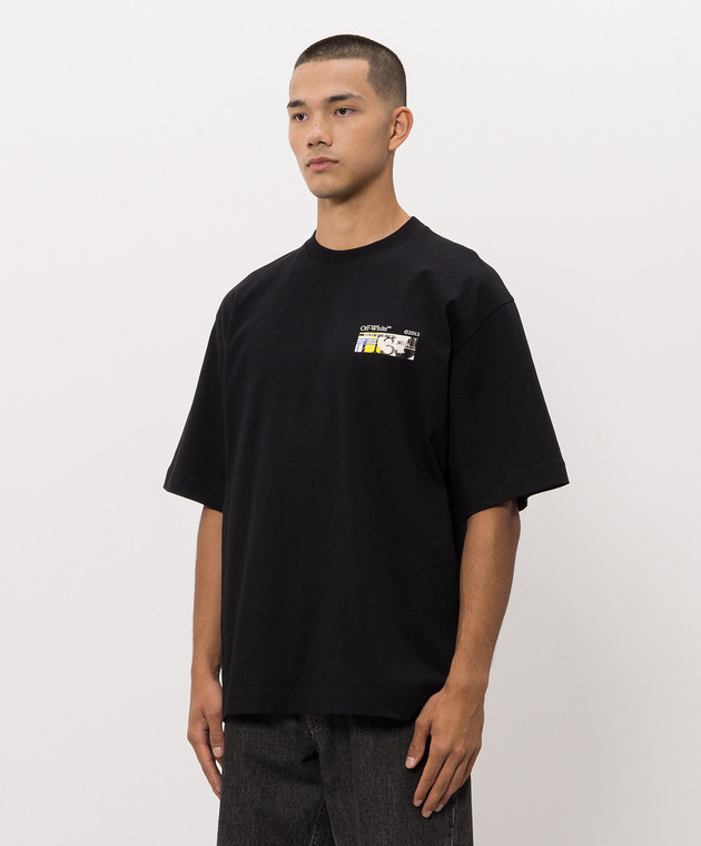 Off-White Черная футболка с принтом Industrial Arrow 44MAA120F26J00Z изображение 3