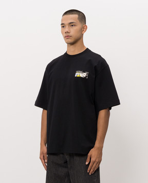 Off-White Чорна футболка з принтом Industrial Arrow 44MAA120F26J00Z