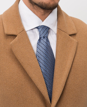 Stefano Ricci Блакитна краватка із шовку у візерунок CCX56018