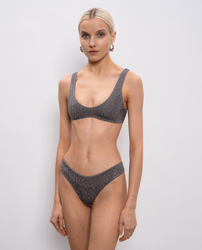 Venuja Серый купальник Malibu с кристаллами BI005B