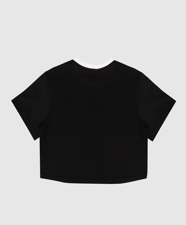 Dolce&Gabbana Дитяча чорна футболка з логотипом L5JTQGG7PWI812+ зображення 2