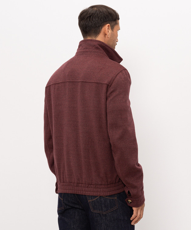 Brunello Cucinelli Бордова куртка з вовни MV4676379 зображення 4