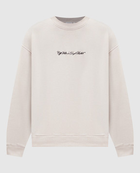 Off-White Бежевий світшот з вишивкою Script Arrow 44MBA054S26F001