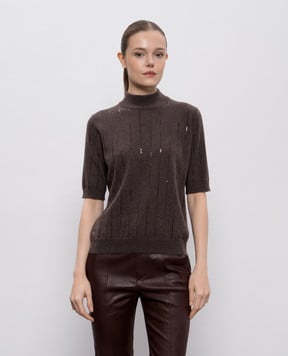 Brunello Cucinelli Коричневый топ из кашемира M12215114