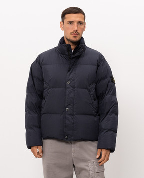 Stone Island Синій пуховик з патчем логотипа L2S154100109S0A23