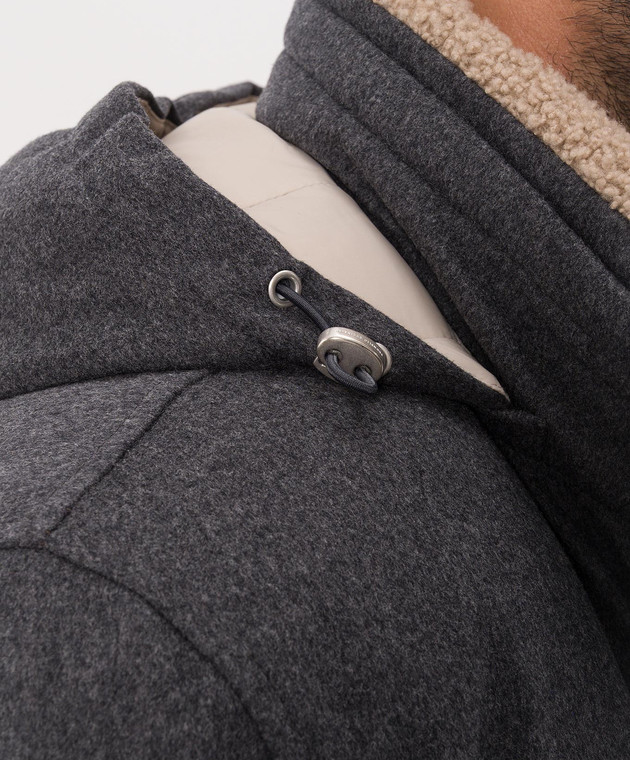Brunello Cucinelli Серая пуховая куртка из шерсти MM4701606 изображение 5