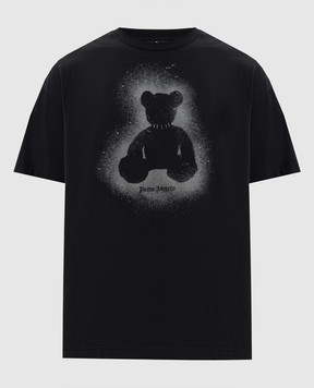 Palm Angels Черная футболка Spray Bear PMAA109S26JER001
