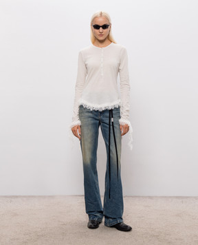 Ann Demeulemeester Білий лонгслів з рюшами B0014684FA206