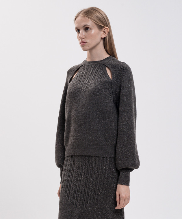 Twinset Серый джемпер с шерстью 262LI3MAA изображение 3