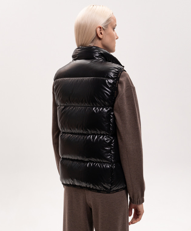 Moncler Черный пуховый жилет Badia с нашивкой логотипа L20931A001415963V изображение 4