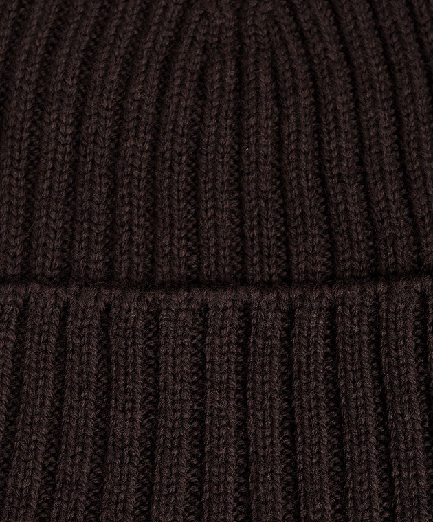 Cashmere&Whiskey Коричневая шапка из шерсти мериноса 201 изображение 4
